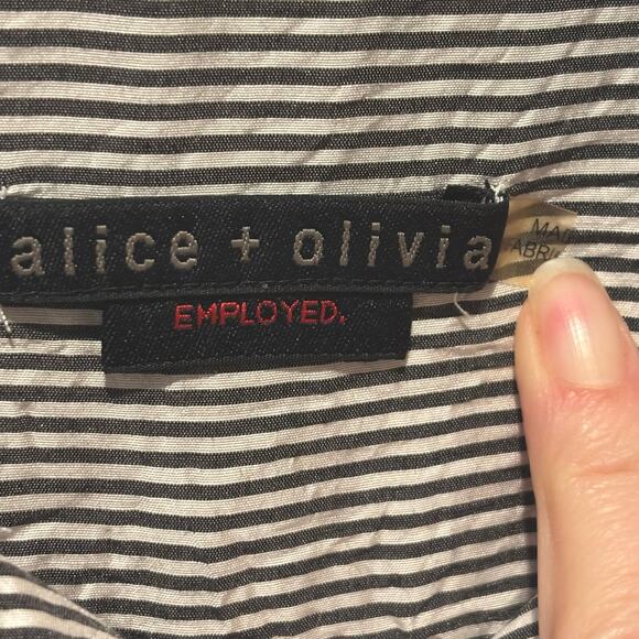 Alice + Olivia Striped Button Down Shirt - size XL - Picture 4 of 6